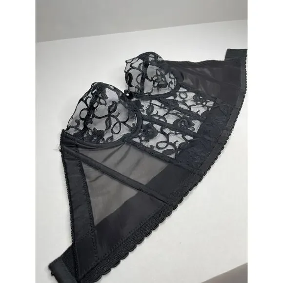 Vintage Victoria Secret Black Lace Corset Size 34C Gold Label - Picture 6 of 10